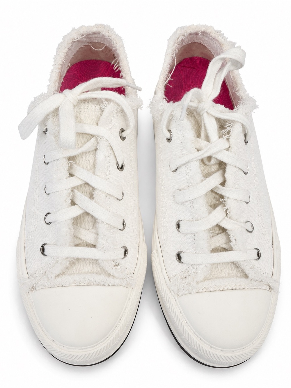Authentic Christian Dior Walk’n’Dior White Frayed Canvas Sneakers platform